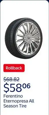 Walmart Ferentino Eternopresa All Season 205/65R16 95H Passenger Tire offer