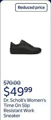 Walmart Dr. Scholl's Women's Time On Slip Resistant Work Sneaker offer