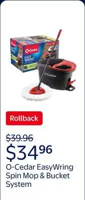 Walmart O-Cedar EasyWring Spin Mop & Bucket System offer