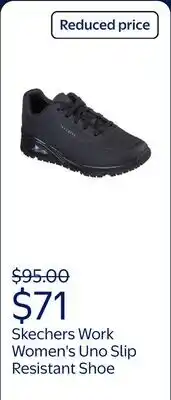 Walmart Skechers Work Women's Uno Slip Resistant Lace Up Athletic Work Shoes offer