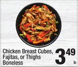 Super King Markets Chicken Breast Cubes, Fajitas, or Thighs Boneless offer