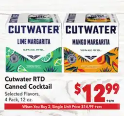 Vallarta Supermarkets Cutwater RTD Canned Cocktail offer