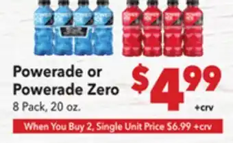 Vallarta Supermarkets Powerade or Powerade Zero offer