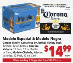 Vallarta Supermarkets Modelo Especial & Modelo Negra offer