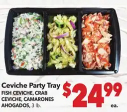 Vallarta Supermarkets Ceviche Party Tray | FISH CEVICHE, CRAB CEVICHE, CAMARONES AHOGADOS offer