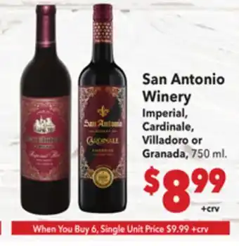 Vallarta Supermarkets San Antonio Winery offer