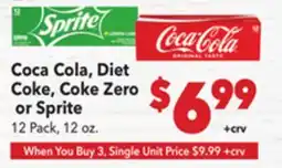 Vallarta Supermarkets Coca Cola, Diet Coke, Coke Zero or Sprite offer
