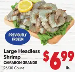 Vallarta Supermarkets Large Headless Shrimp / CAMARON GRANDE offer