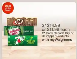 Walgreens 12-Pack Canada Dry or Dr Pepper Products offer