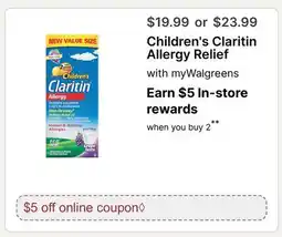 Walgreens Children's Claritin Allergy Relief offer