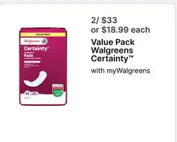 Walgreens Value Pack Walgreens Certainty offer