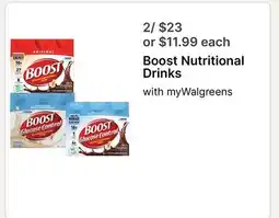 Walgreens Boost Nutritional Drinks offer