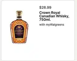 Walgreens Crown Royal Canadian Whisky, 750ml offer