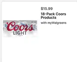 Walgreens 18-Pack Coors Products offer