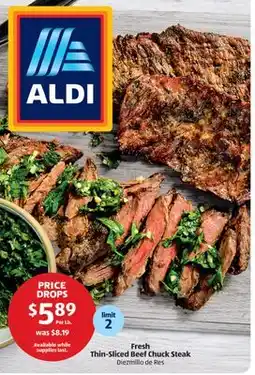 Aldi Fresh Thin-Sliced Beef Chuck Steak offer