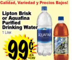Superior Grocers Lipton Brisk or Aquafina Purified Drinking Water offer