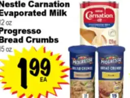 Superior Grocers Nestle Carnation Evaporated Milk 12 oz Progresso Bread Crumbs 15 oz offer