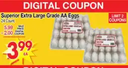 Superior Grocers Superior Extra Large Grade AA Eggs offer