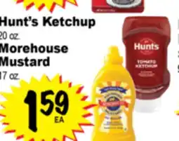 Superior Grocers Hunt's Ketchup, 20 oz. or Morehouse Mustard, 17 oz offer