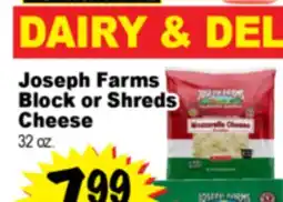 Superior Grocers Joseph Farms Block or Shreds Cheese offer