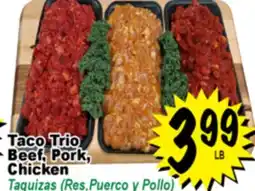 Superior Grocers Taco Trio Beef, Pork, Chicken offer