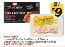 Winn Dixie Hormel Fully Cooked Bacon or Oscar Mayer Deli Fresh Lunchmeat offer