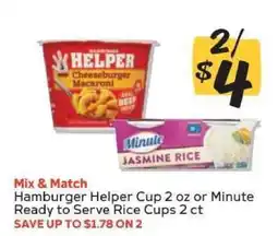 Winn Dixie Hamburger Helper Cup 2 oz or Minute Ready to Serve Rice Cups 2 ct offer