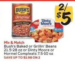 Winn Dixie Bush's Baked or Grillin' Beans, Dinty Moore or Hormel Compleats offer
