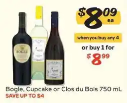Winn Dixie Bogle, Cupcake or Clos du Bois 750 mL offer