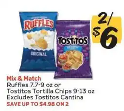 Winn Dixie Ruffles or Tostitos Tortilla Chips offer