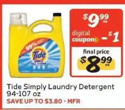 Winn Dixie Tide Simply Laundry Detergent offer