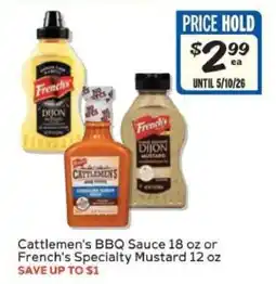 Winn Dixie Cattlemen's BBQ Sauce or French's Specialty Mustard offer