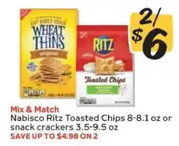 Winn Dixie Nabisco Ritz Toasted Chips or Snack Crackers offer