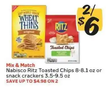 Winn Dixie Nabisco Ritz Toasted Chips or Snack Crackers offer