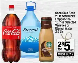 Super King Markets Coca Cola Soda, Starbucks Frappuccino, Eternal Water offer