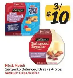 Winn Dixie Sargento Balanced Breaks 4.5 oz offer