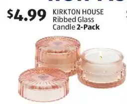 Aldi KIRKTON HOUSE Ribbed Glass Candle 2-Pack offer