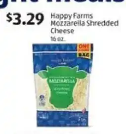 Aldi Happy Farms Mozzarella Shredded Cheese offer