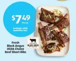 Aldi Fresh Black Angus USDA Choice Beef Short Ribs offer