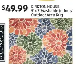 Aldi KIRKTON HOUSE 5' x 7' Washable Indoor/Outdoor Area Rug offer