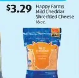 Aldi Happy Farms Mild Cheddar Shredded Cheese offer