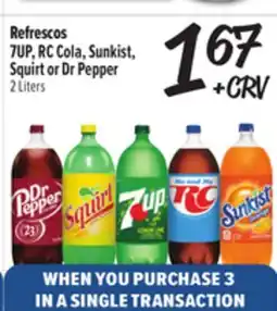 El Super 7UP, RC Cola, Sunkist, Squirt or Dr Pepper offer