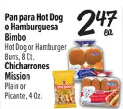 El Super Bimbo Hot Dog or Hamburger Buns, 8Ct. or Mission Plain or Picante, 4 Oz offer