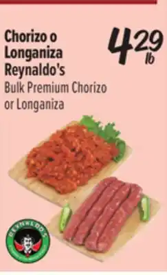 El Super Reynaldo's Bulk Premium Chorizo or Longaniza offer