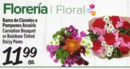 El Super Fresh Carnation Bouquet or Rainbow Tinted Daisy Poms offer