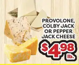 Torres Supermercado PROVOLONE, COLBY JACK OR PEPPER JACK CHEESE offer