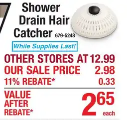 Menards Shower Drain Hair Catcher offer