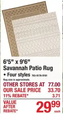 Menards 6'5 x 9'6 Savannah Patio Rug offer
