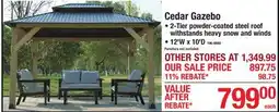 Menards Cedar Gazebo offer