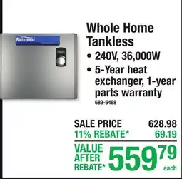 Menards Richmond Water Heaters Whole Home Tankless offer